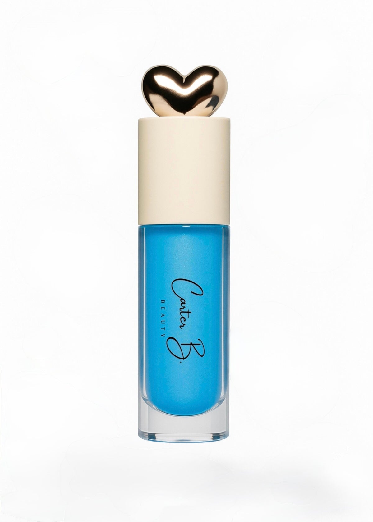 Carter B. Beauty Lippenöl in der Farbe BLUEBERRY – feuchtigkeitsspendendes, natürliches Lip Oil mit kühlen Akzenten und pflegender Formel, präsentiert vor einem beerigen Hintergrund. (stehend)