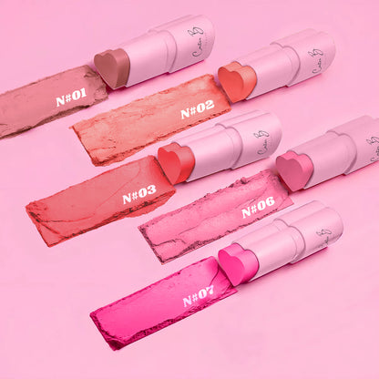 Alle fünf Farben von meinen Blush Sticks in den folgenden Nuancen: Bare, Pumpkin, Darling, Girly und Princess (Swatches) - von Carter B. Beauty